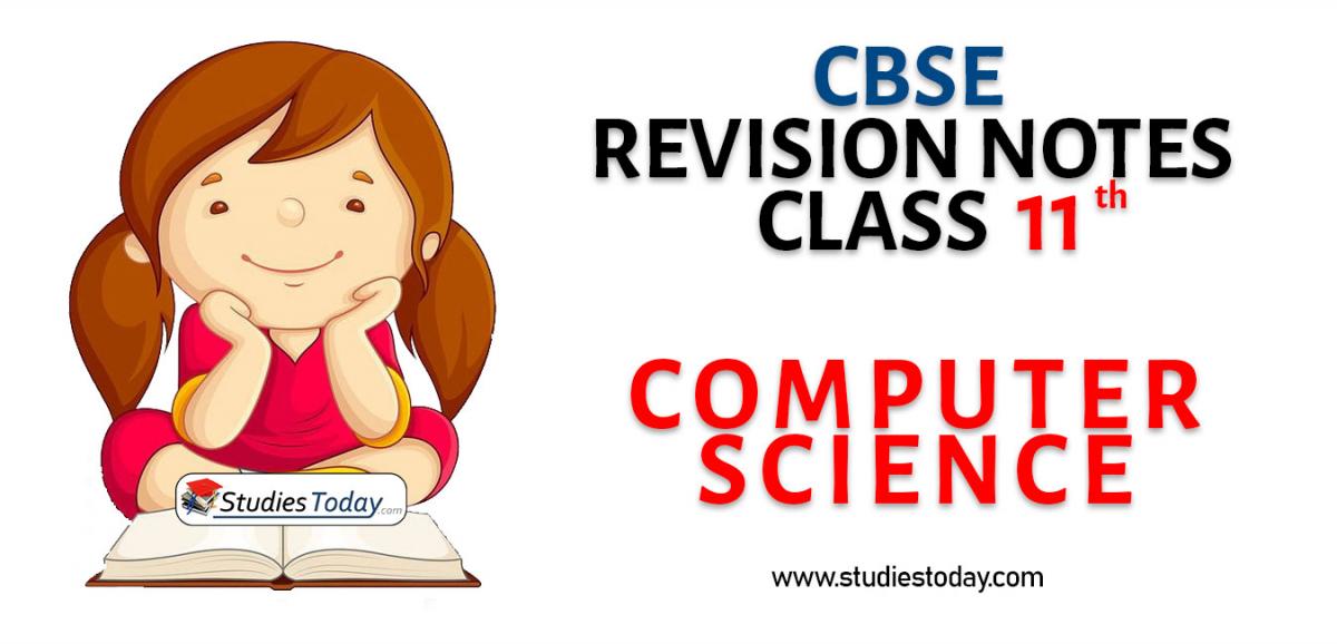 Notes For Class 11 Computer Science PDF Download